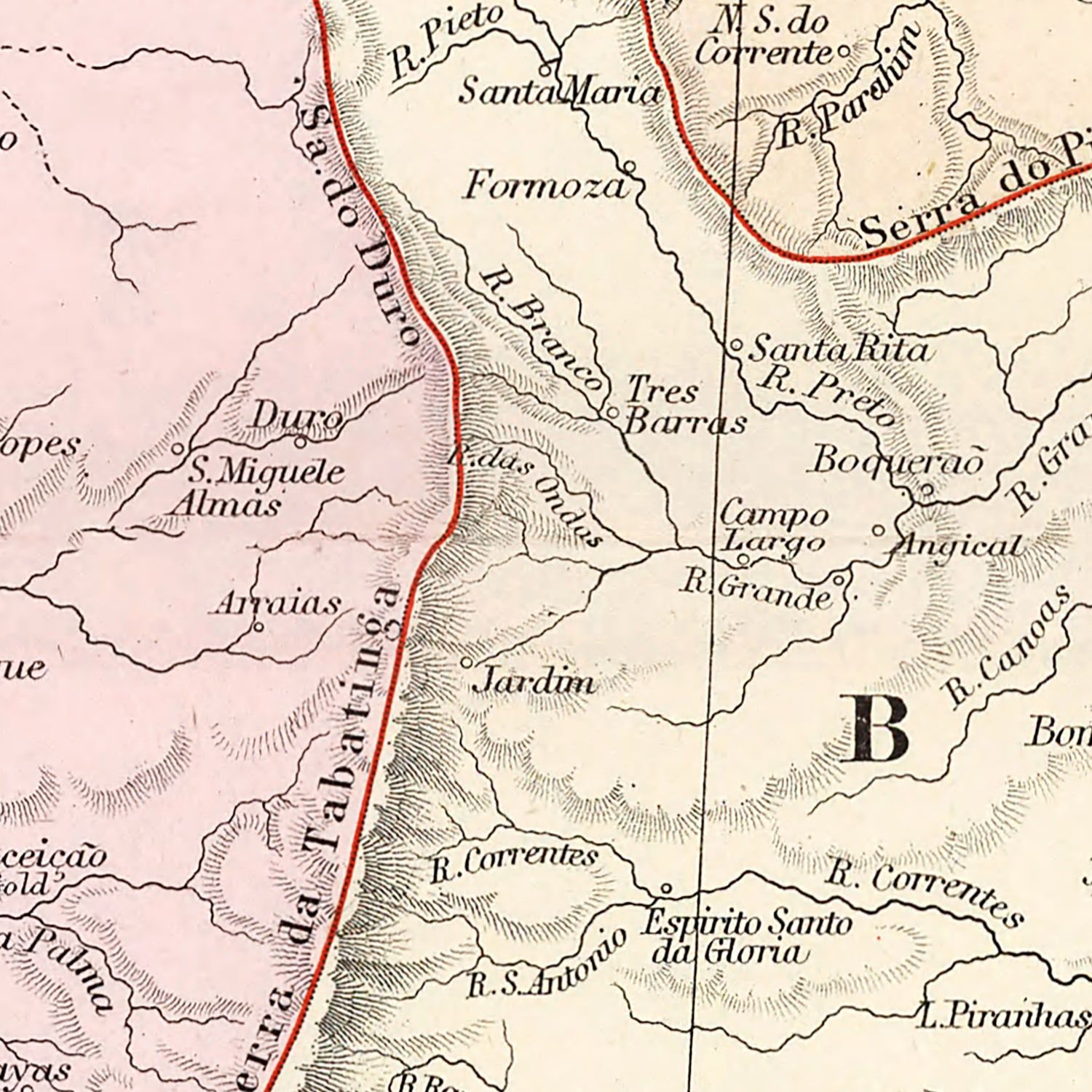Vintage Map of Brazil 1904