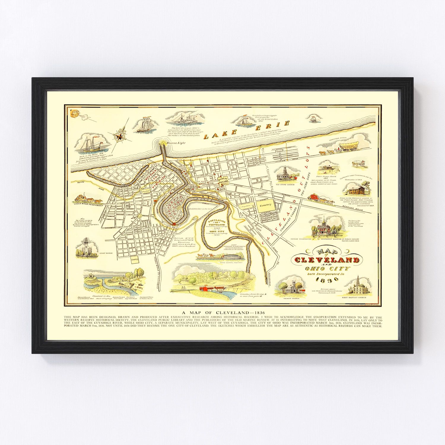 Vintage Map of Cleveland, Ohio 1937