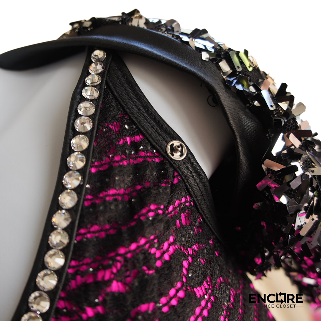 Black & Hot Pink Lace Flair