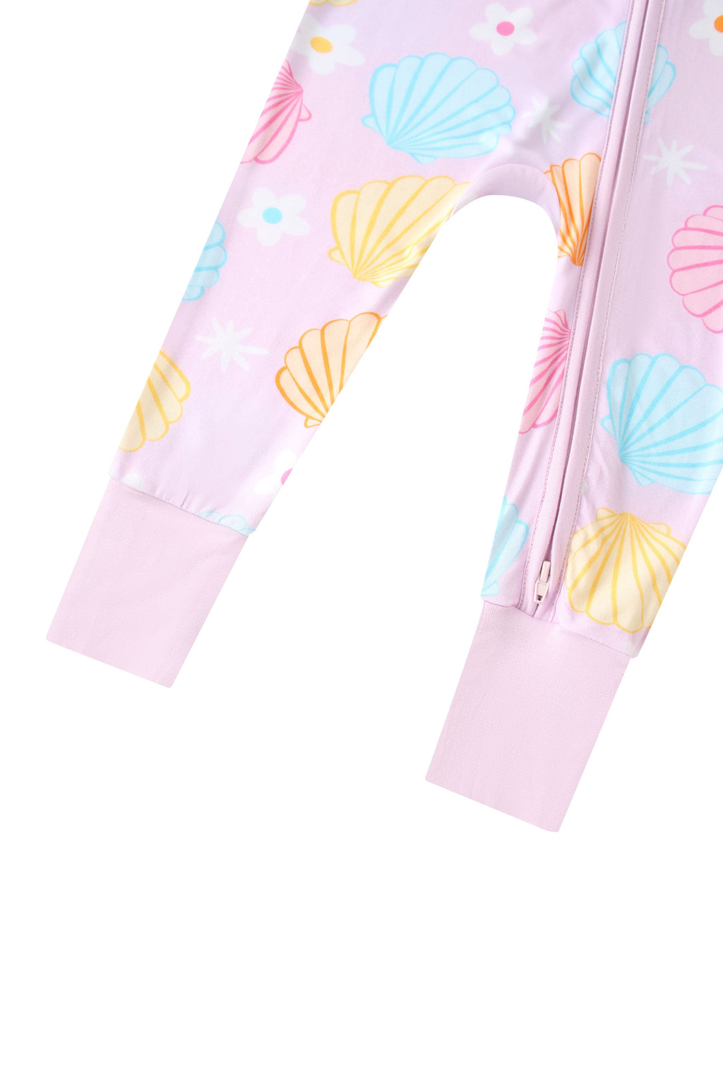 Posh TOT Pastel Seashell Bamboo Baby Convertible Zippy Romper  CINCO DE MAYO PROMO - FINAL SALE