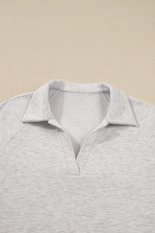 Solid V-Neck Pullover and Drawstring Sweatpants Se