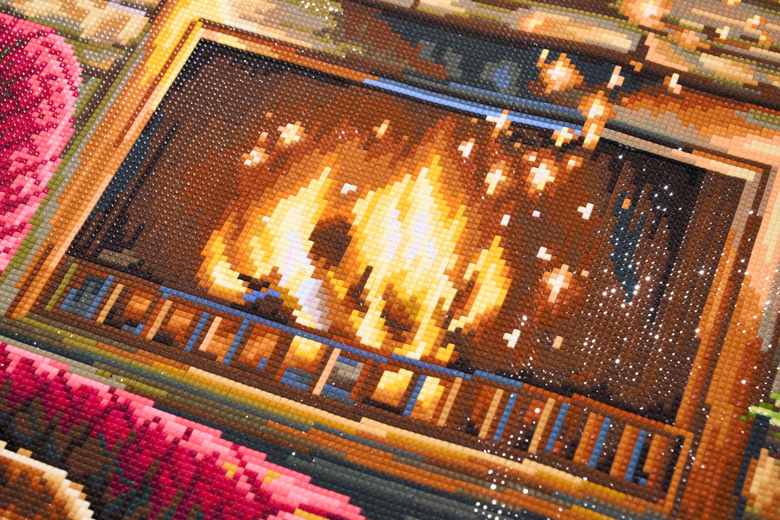 Diamond Art Club – Fireside Christmas Diamond Painting (Square Drill, 27.6" x 36.6")