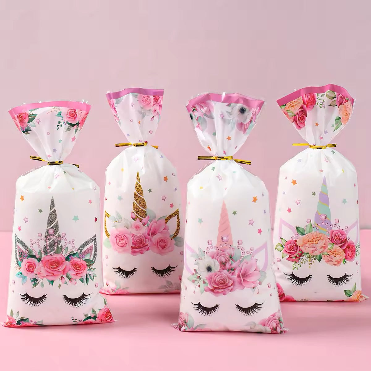 Unicorn Party Favor Bags - Kids Birthday Treat Bags 10-Pack