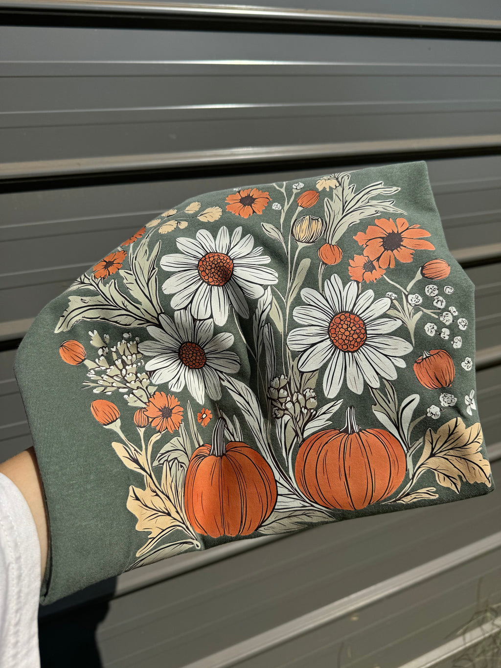 Floral pumpkin comfort color tee