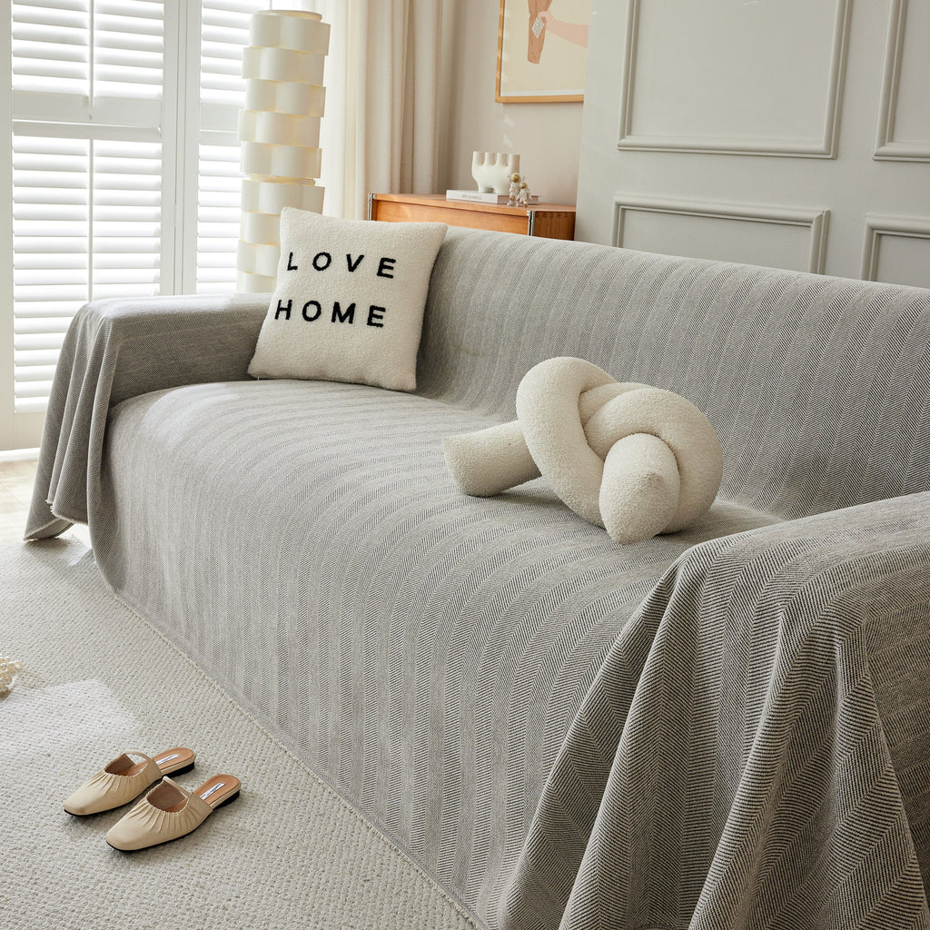 Herringbone Oversized Chenille Couch Throw Cover Sofa Slipcovers Couch Covers for Sectional Couches