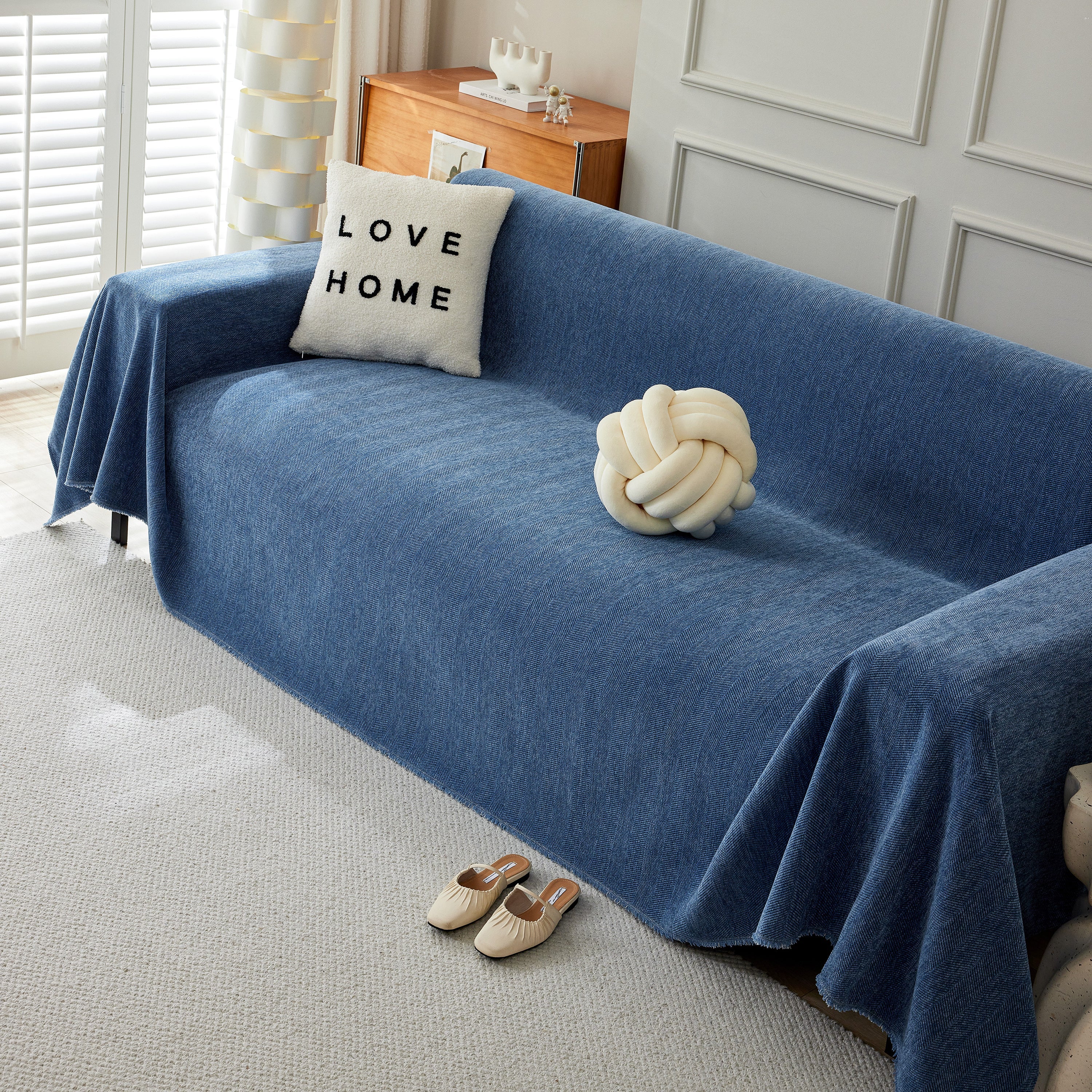 Herringbone Oversized Chenille Couch Throw Cover Sofa Slipcovers Couch Covers for Sectional Couches