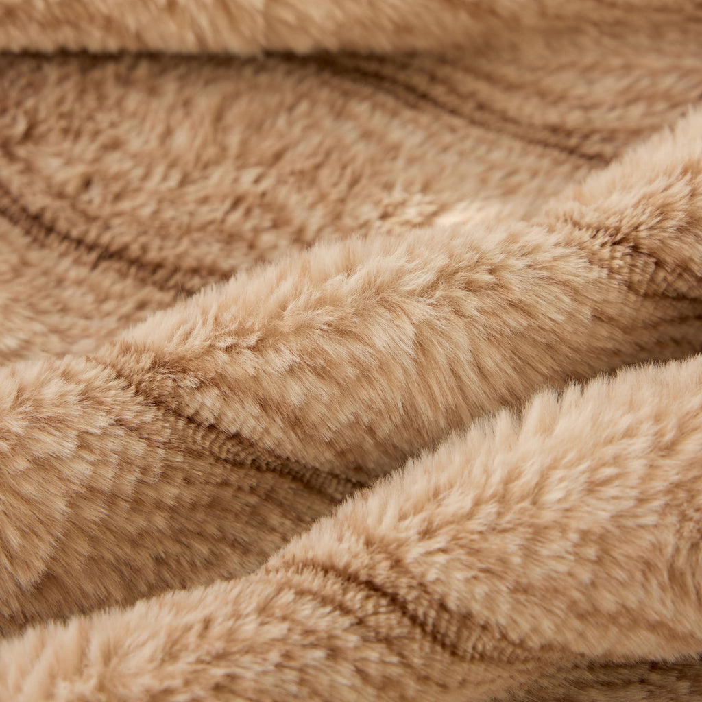 Plush Faux Rabbit Fur Sofa Cover, Warm Non-Slip Couch Protector for Leather Sofas