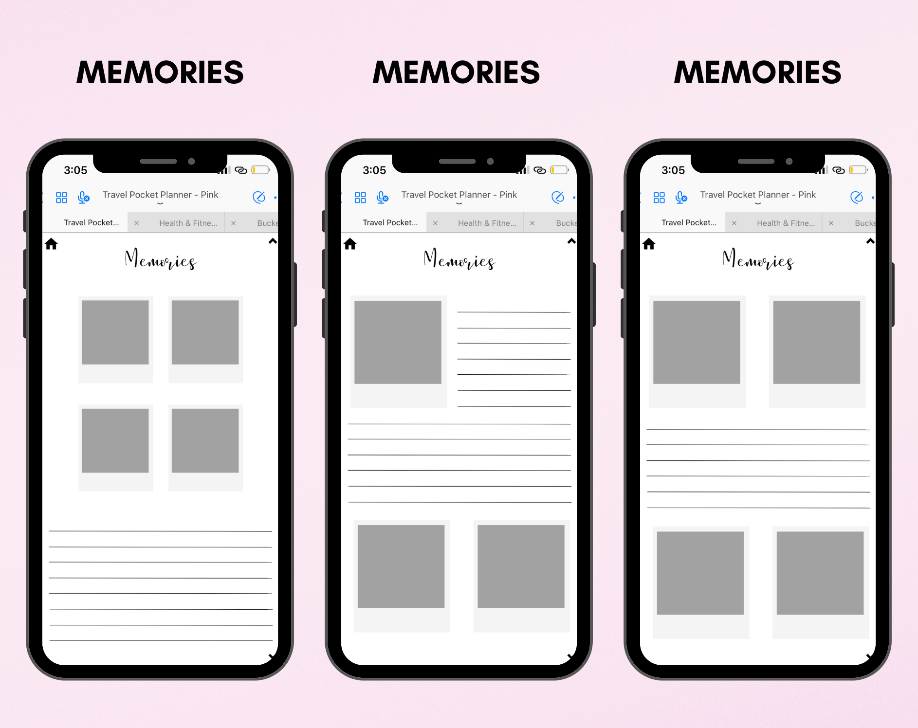 Digital Travel Phone Planner Pink