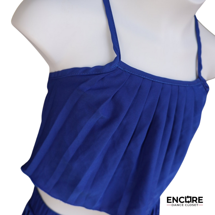 Blue Pleated Elegance