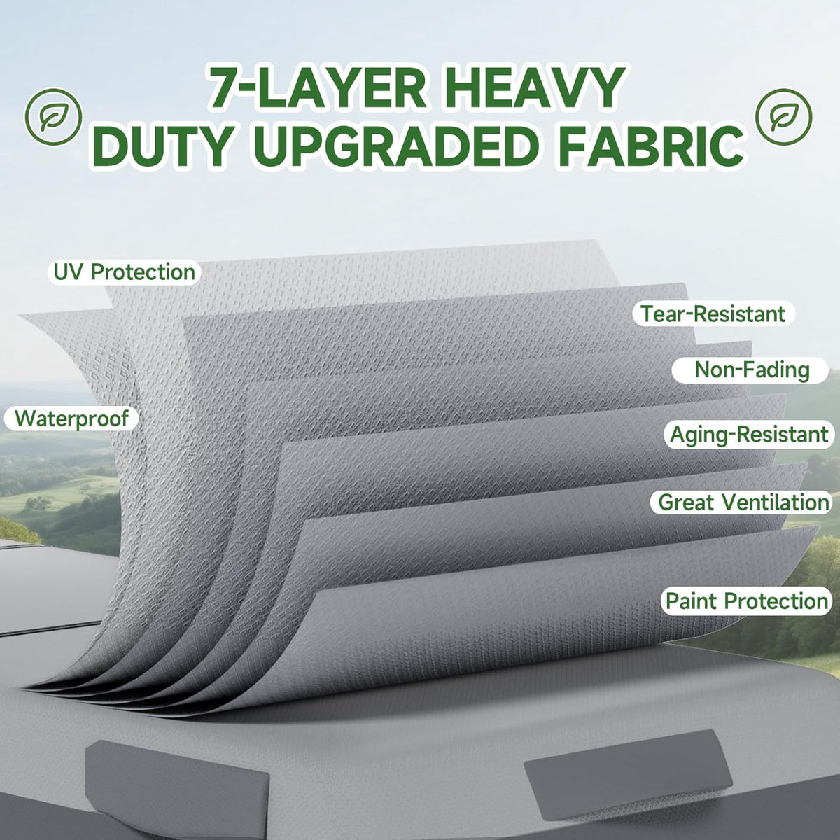 Umbrauto 5th Wheel RV Cover Upgraded 7 Layers Top Anti-UV Waterproof Breathable Camper Covers