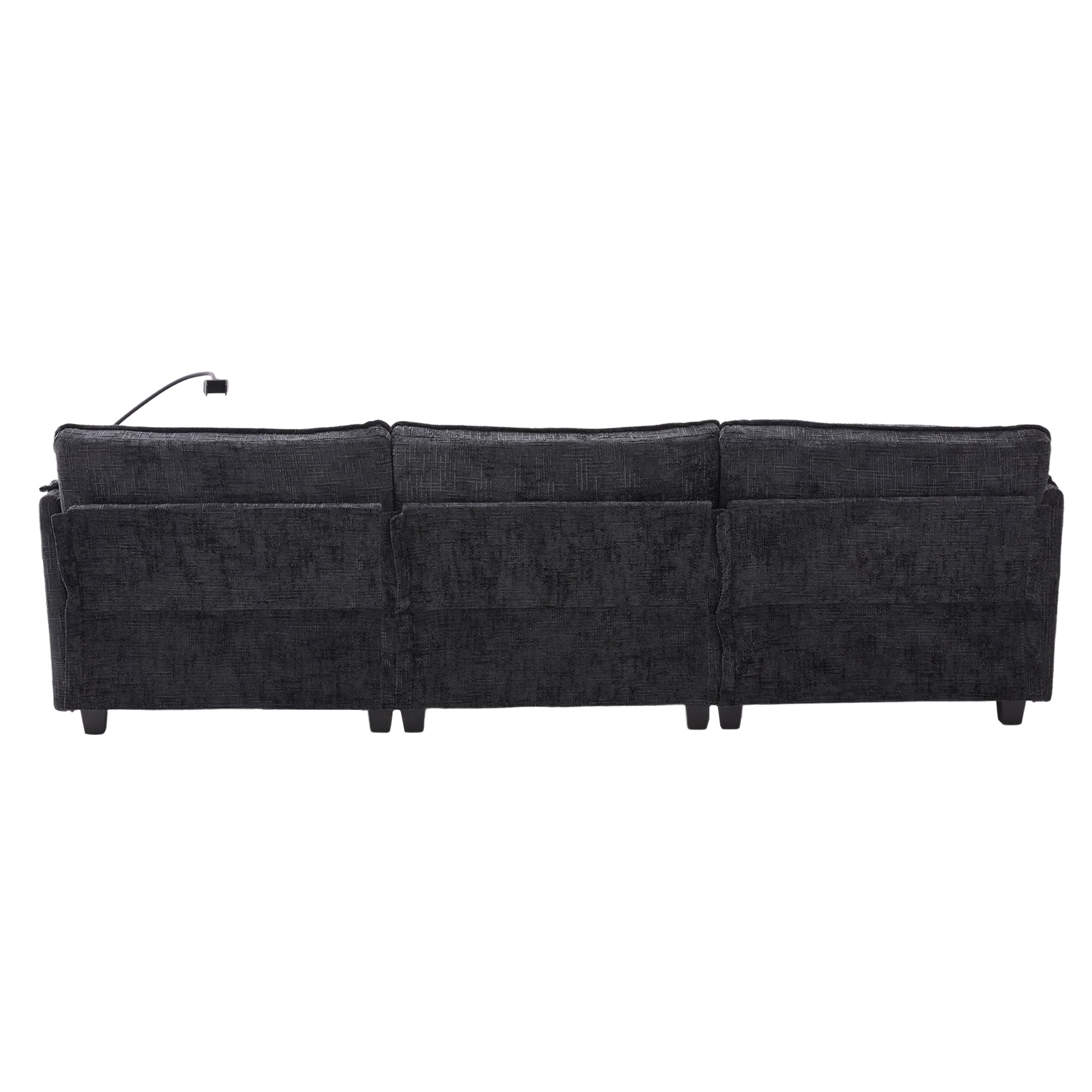 UNITED WE WIN 112' Oversized Sectional Sofa Cloud Couch for Living Room, Modern Chenille L Shaped Couch, Comfy Boucle Modular Sofa Sleeper with Movable Storage Ottoman, Phone Holder, USB Charging Port