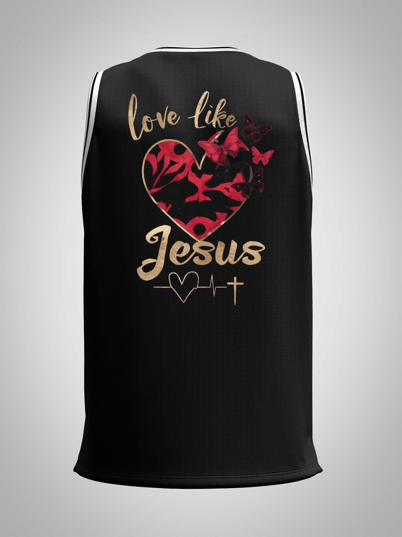 Love Like Jesus Adult Black Basketball Jersey | Ships from USA