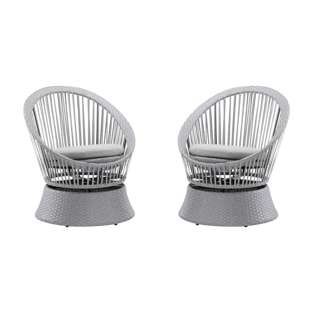 Modern Swivel Wicker Lounge Chair With Round Design