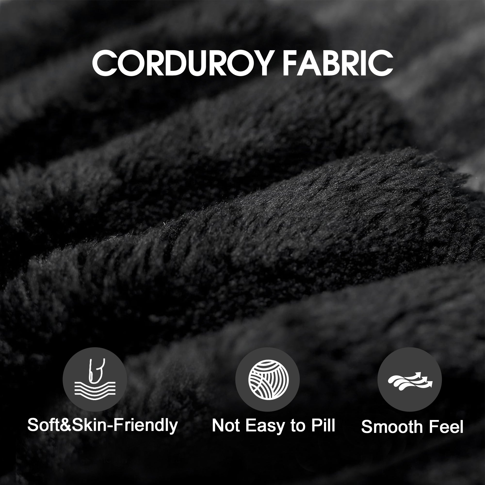 118.2' Cloud Sofa,Corduroy Fabric,Deep Seat Couches,Double-layer design,Removable Cushion,No Assembly, DIY Combination for Living room, Bedroom,Conference room ,Apartment,Black