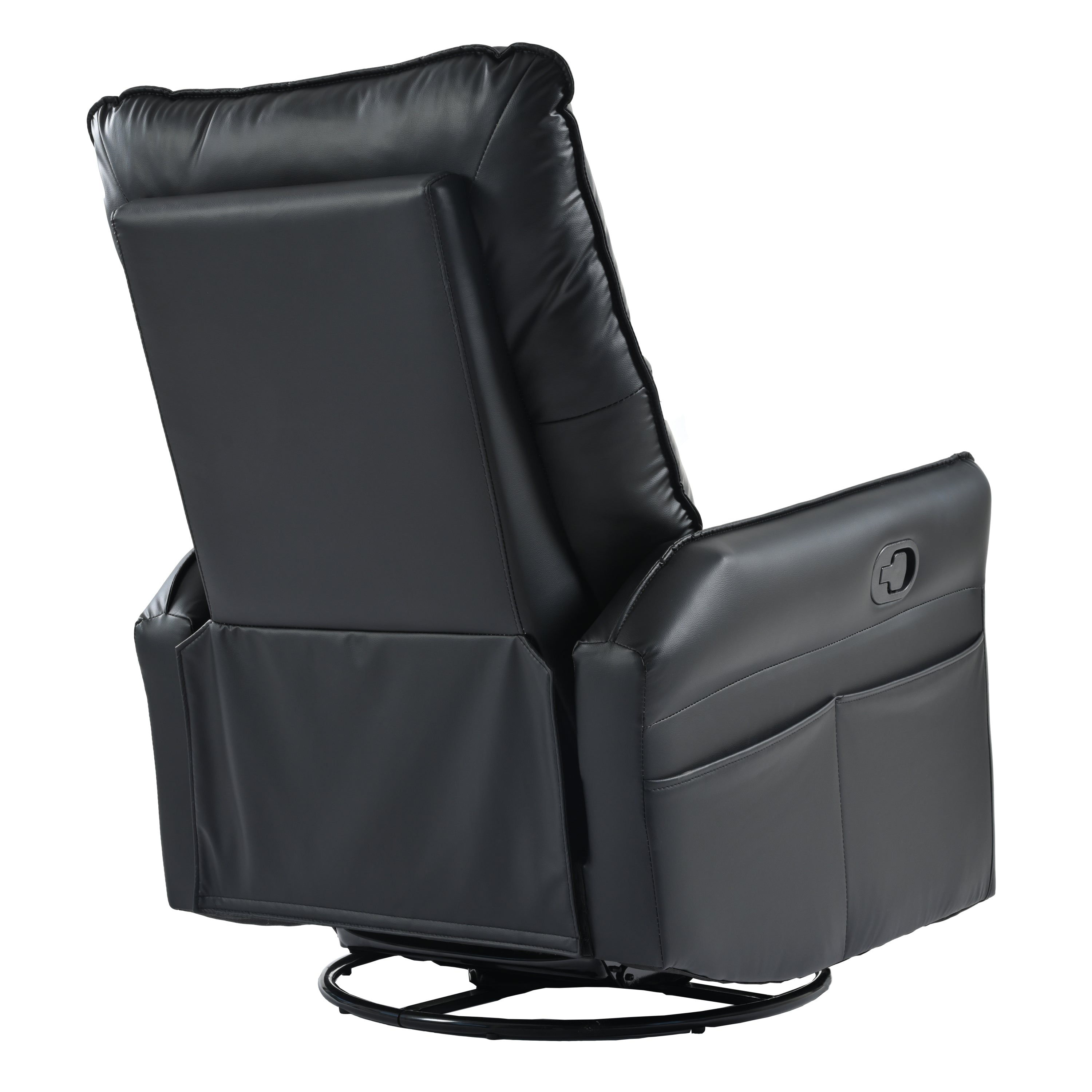 Rocking Recliner Chair,360°Swivel Nursery Rocking Chair,Glider Chair,Modern Small Rocking Swivel Recliner Chair for Bedroom,Living Room Chair Home Theater Seating,Side Pocket(Black+360°Swivel )