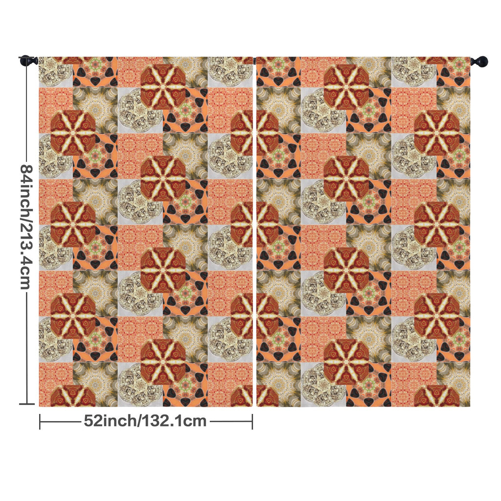 Heritage Revival Quilt Design Floor-To-Ceiling Curtains -  52" x 84" (Made in USA)