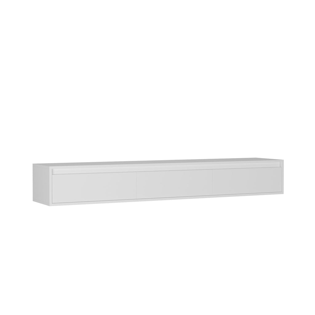 Floating TV Stand, Wall Mounted TV Shelf with Led Lights & Power Outlet,High Gloss TV Cabinet for tv Stands for Living Room