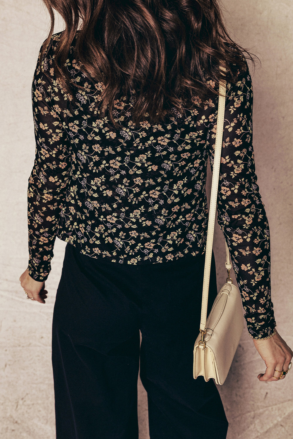 Floral Mesh Tank and Button-Front Cardigan Set