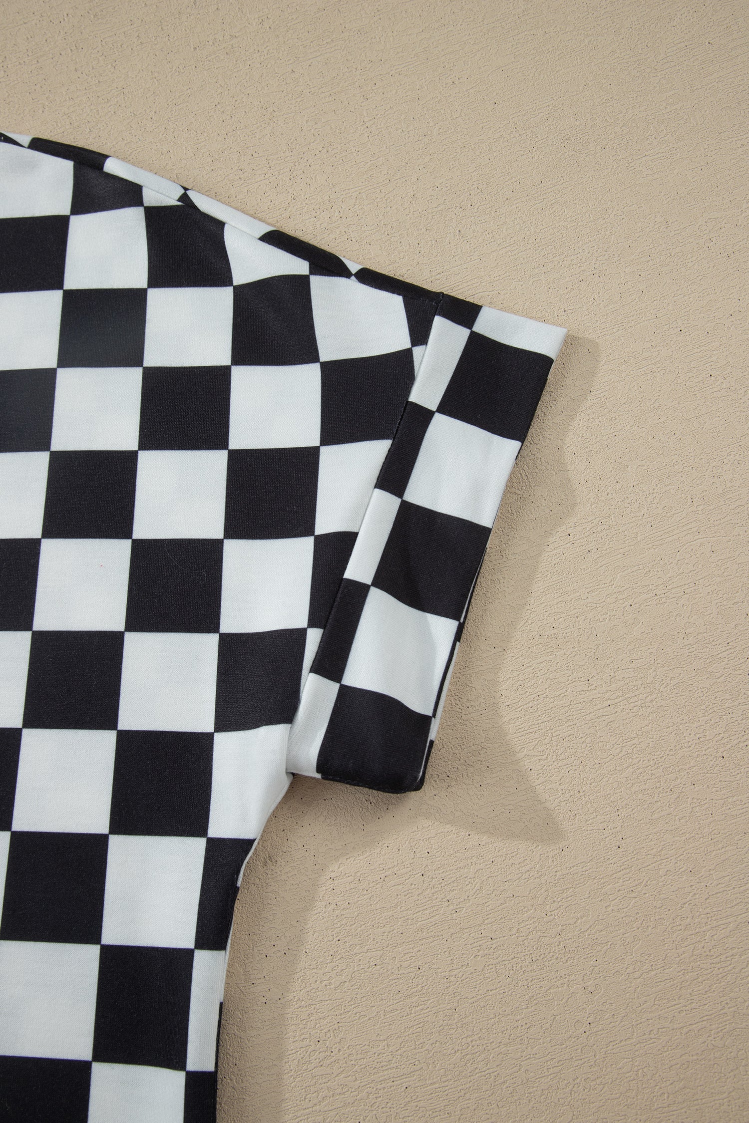 Checker Colorblock Mock Neck Top & Short Set