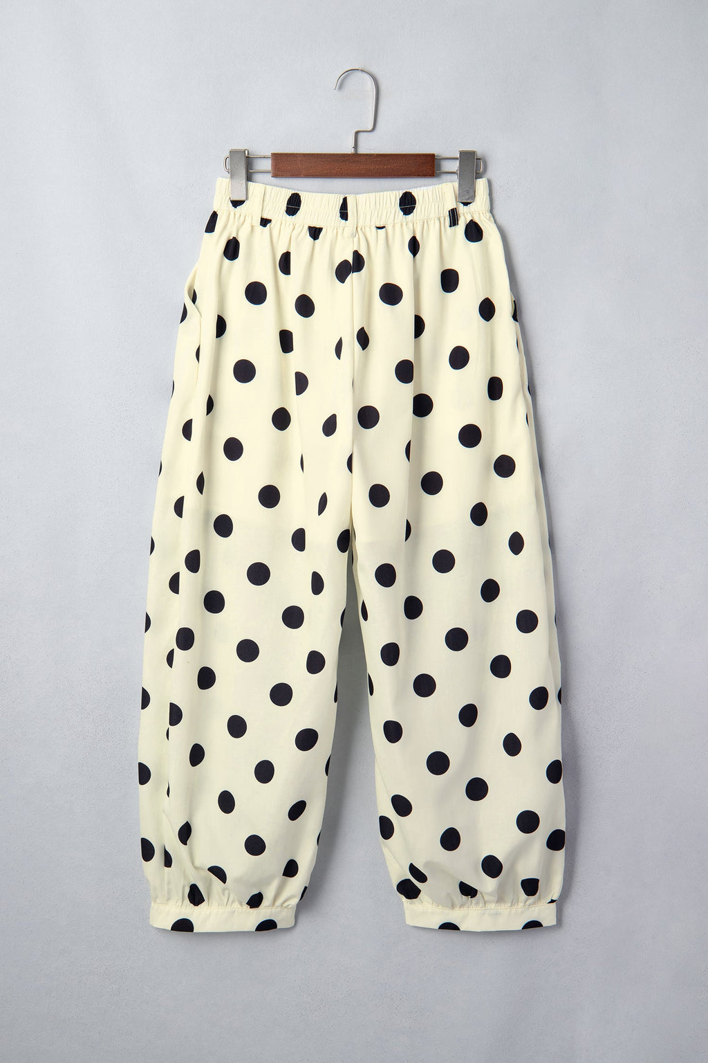 Polka Dot Pleated High Waist Harem Pants