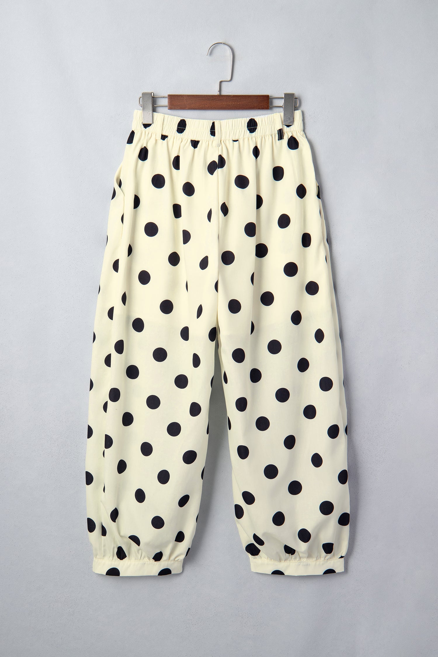 Polka Dot Pleated High Waist Harem Pants