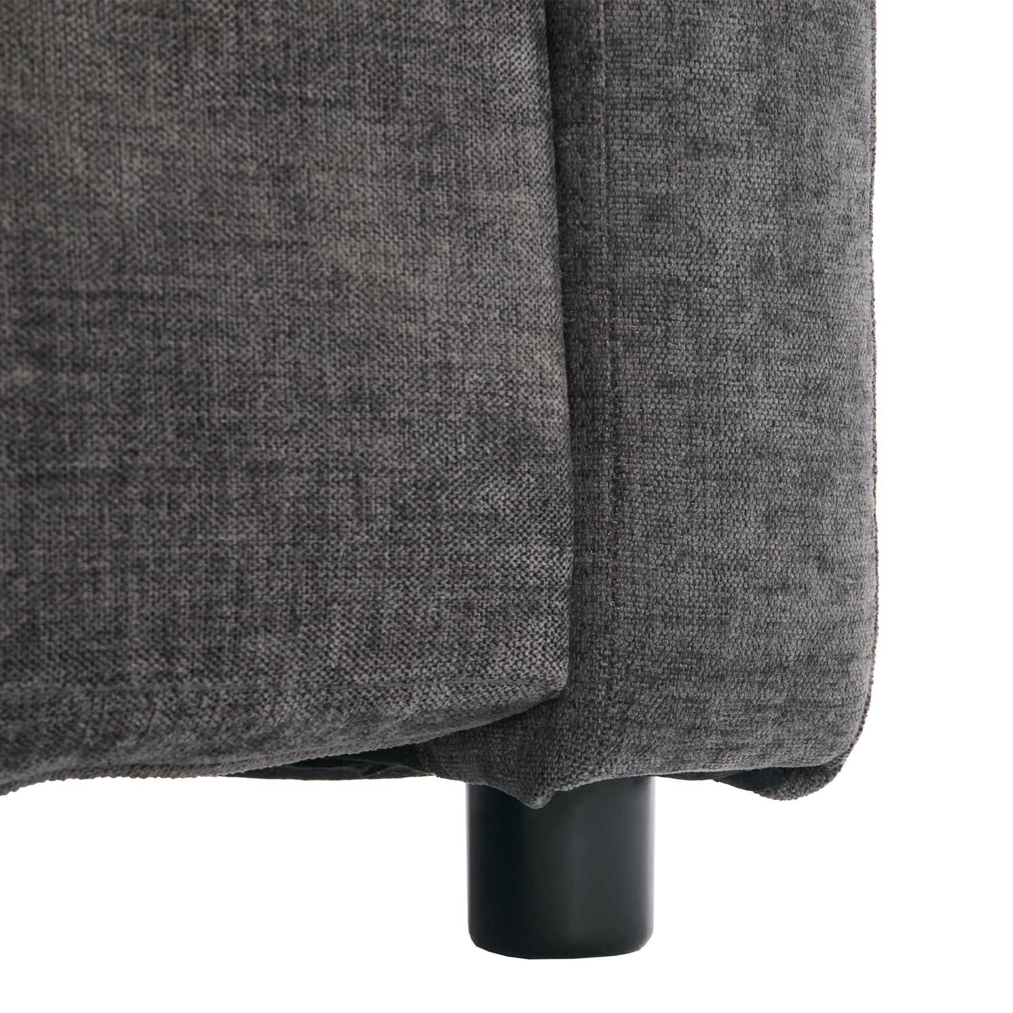 Cozy Upholstered Oversized 3-Seater Cloud Sofa with Double Cushion in Grey Chenille