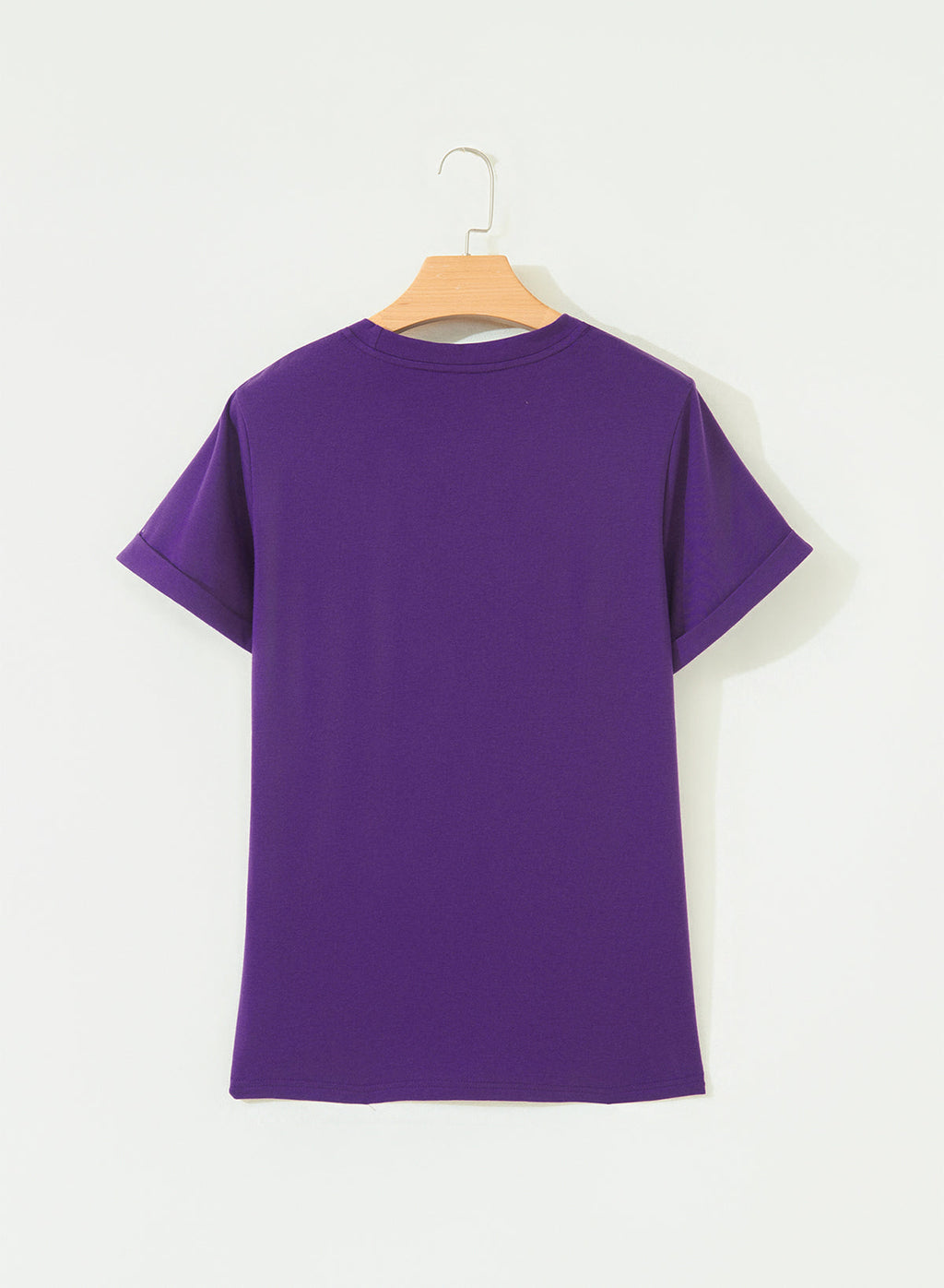 Solid Short Sleeve Crew Neck Tee