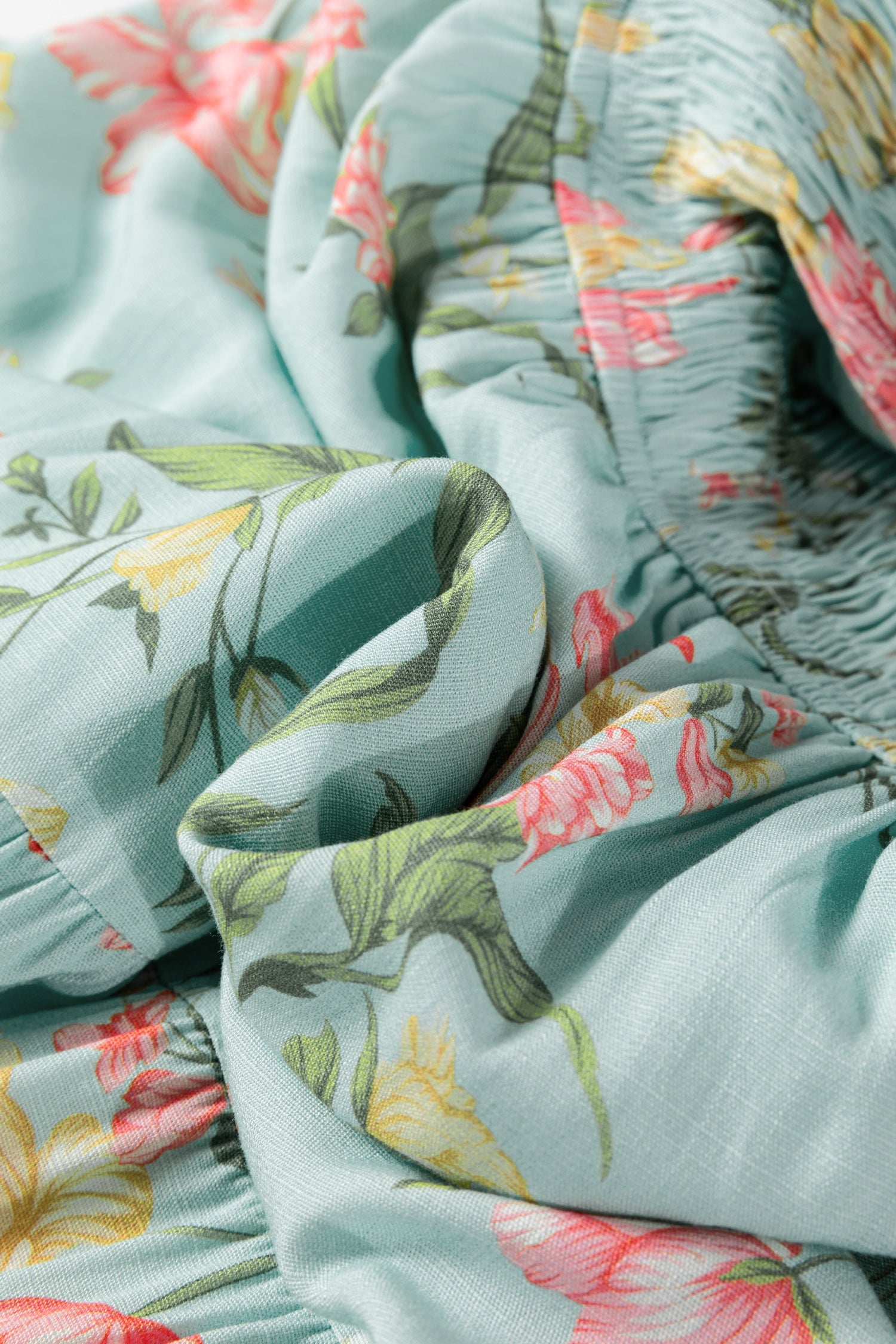 Floral Smocked V-Neck Ruffle Tiered Maxi Dress