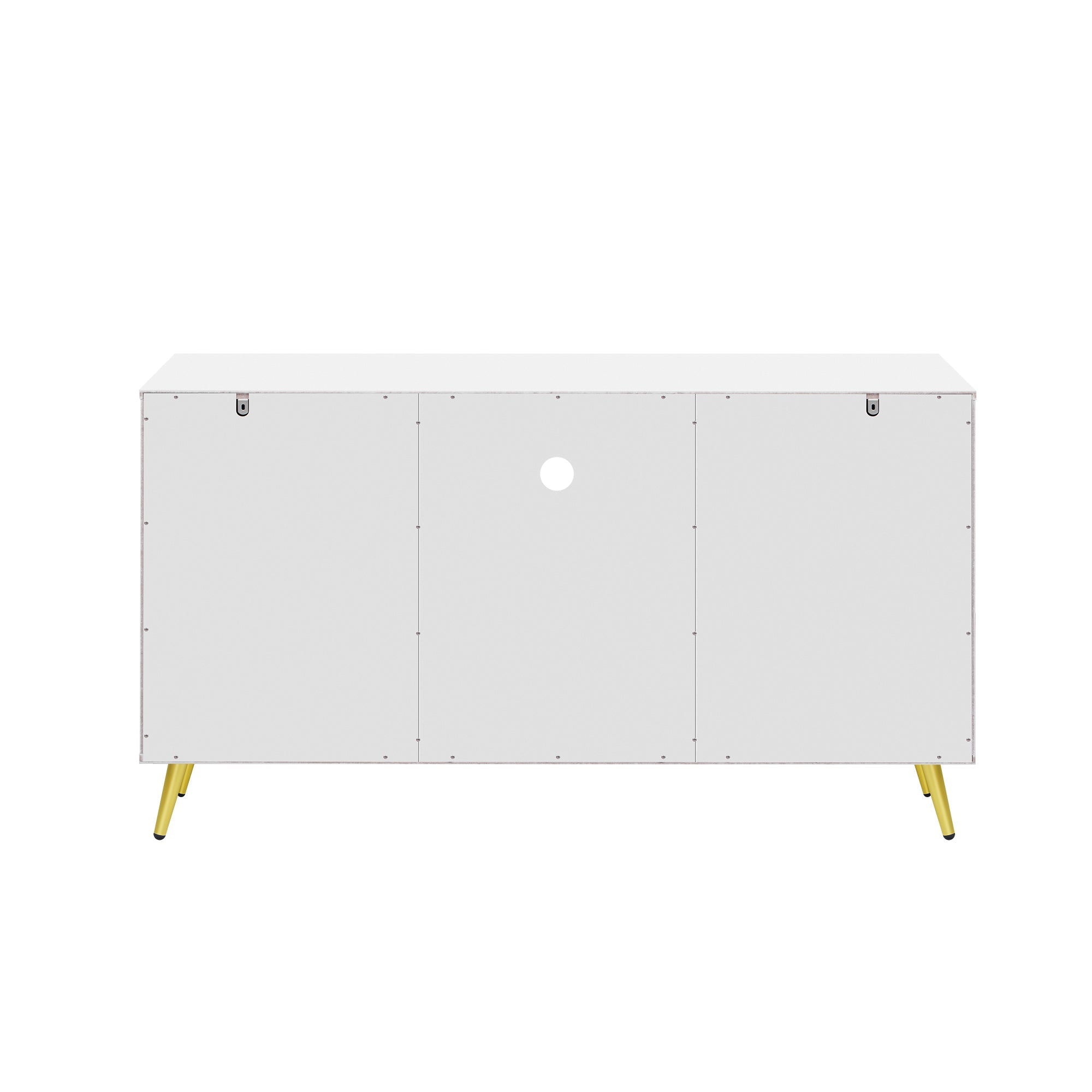 U-Can Modern TV Stand for TVs up to 55 Inches, Entertainment Center Media Console,Adjustable Shelf, Metal Legs, Handles and Anti-tip Device for Living room