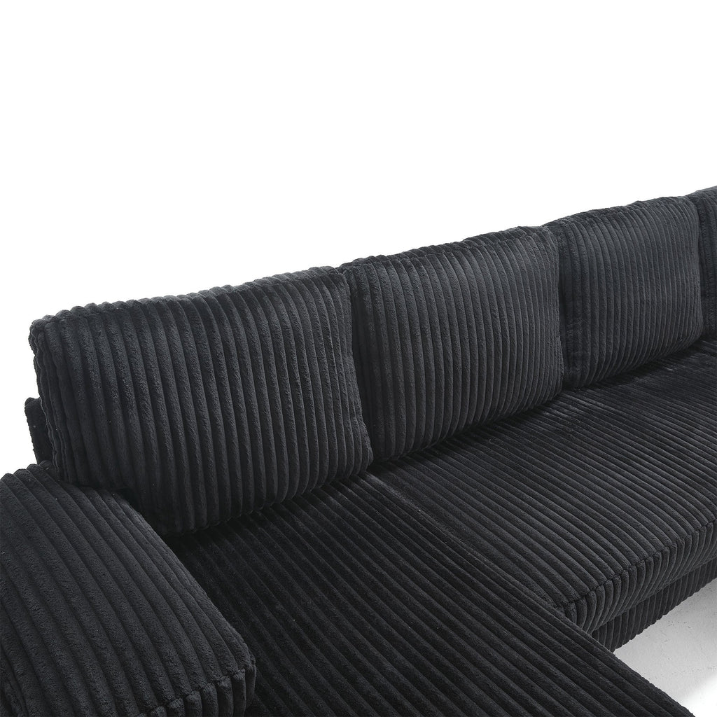 [VIDEO provided][New]U-Shaped Couch with Oversized Seat,4-Seat Sofa  with Double Chaise,Comfortable and spacious indoor furniture for Living Room,Apartment