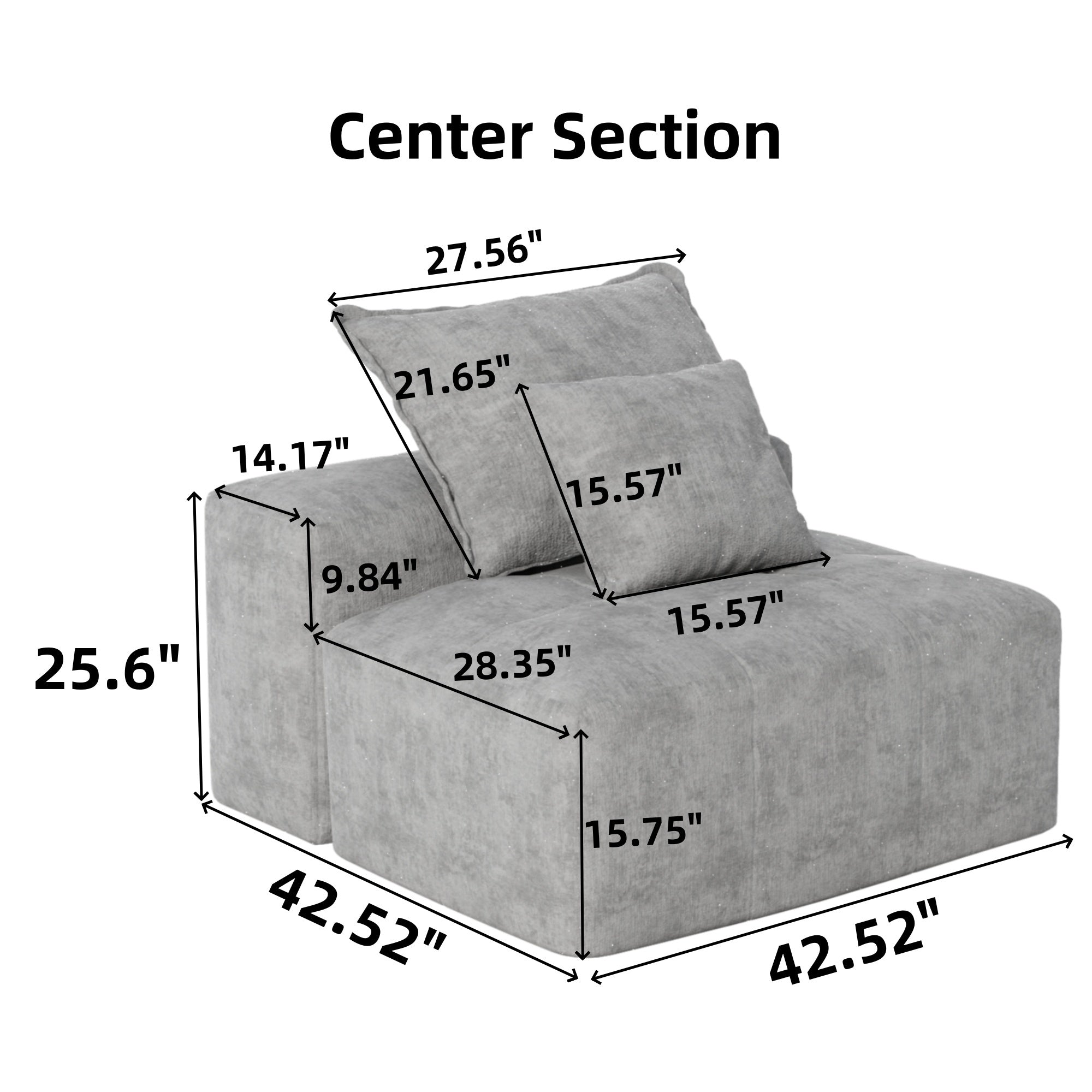 Modern Oversized Modular Sectional Sofa, Sparkling Chenille Fabric Soft Cushion Sofa with 8 Pillows, 8 PCS DIY Combination Tufted Sofa, No Assembly Required, BLACK