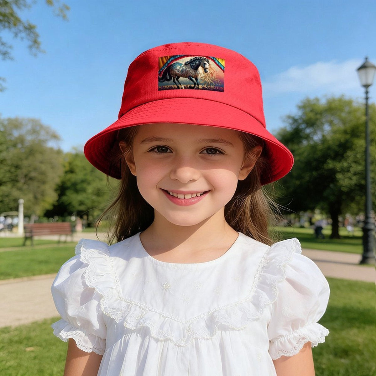 Bejeweled Horse Design Kid's Bucket Hat | Ships from USA