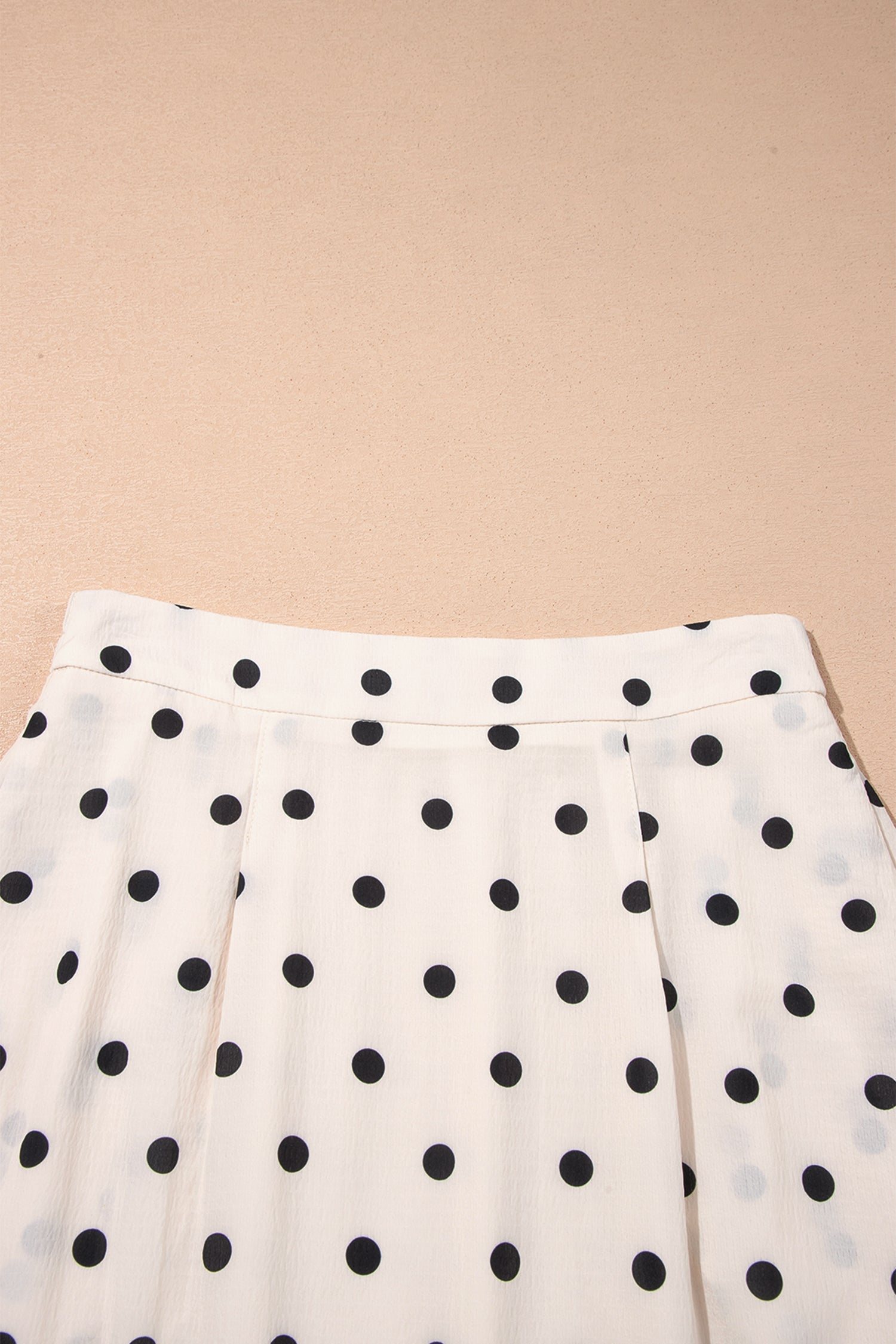 Polka Dot Ruffle Side Slit Maxi Skirt