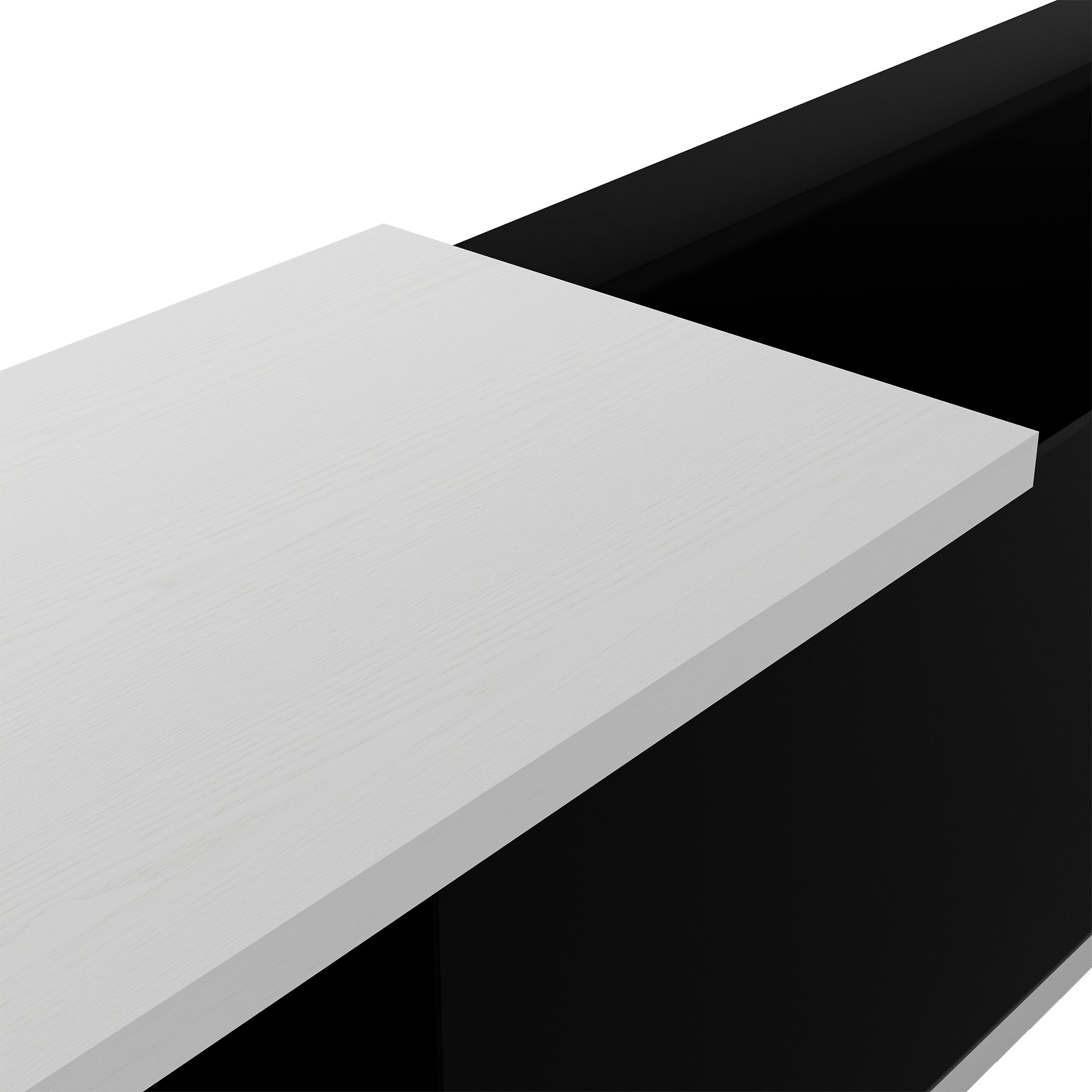 U-Can 70.1''-100'' Modern Stylish  TV Stand  TV Cabinet for 80+inch TV, White+Black, (Old SKU:WF299723AAB)