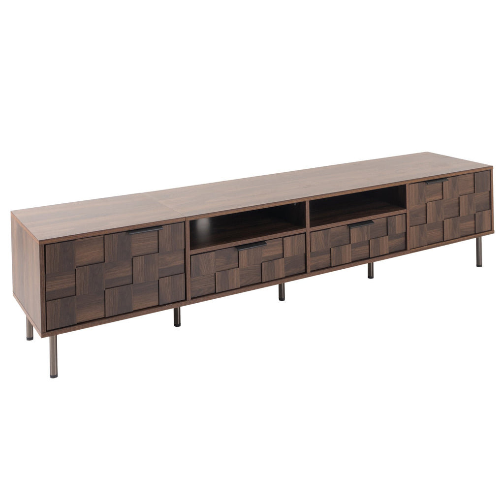 Mid Century TV Stand with 2 Drawers, Media Console Table for TVs up to 85'', Entertainment Center with Storage for Living room, Bedroom, Home Theatre