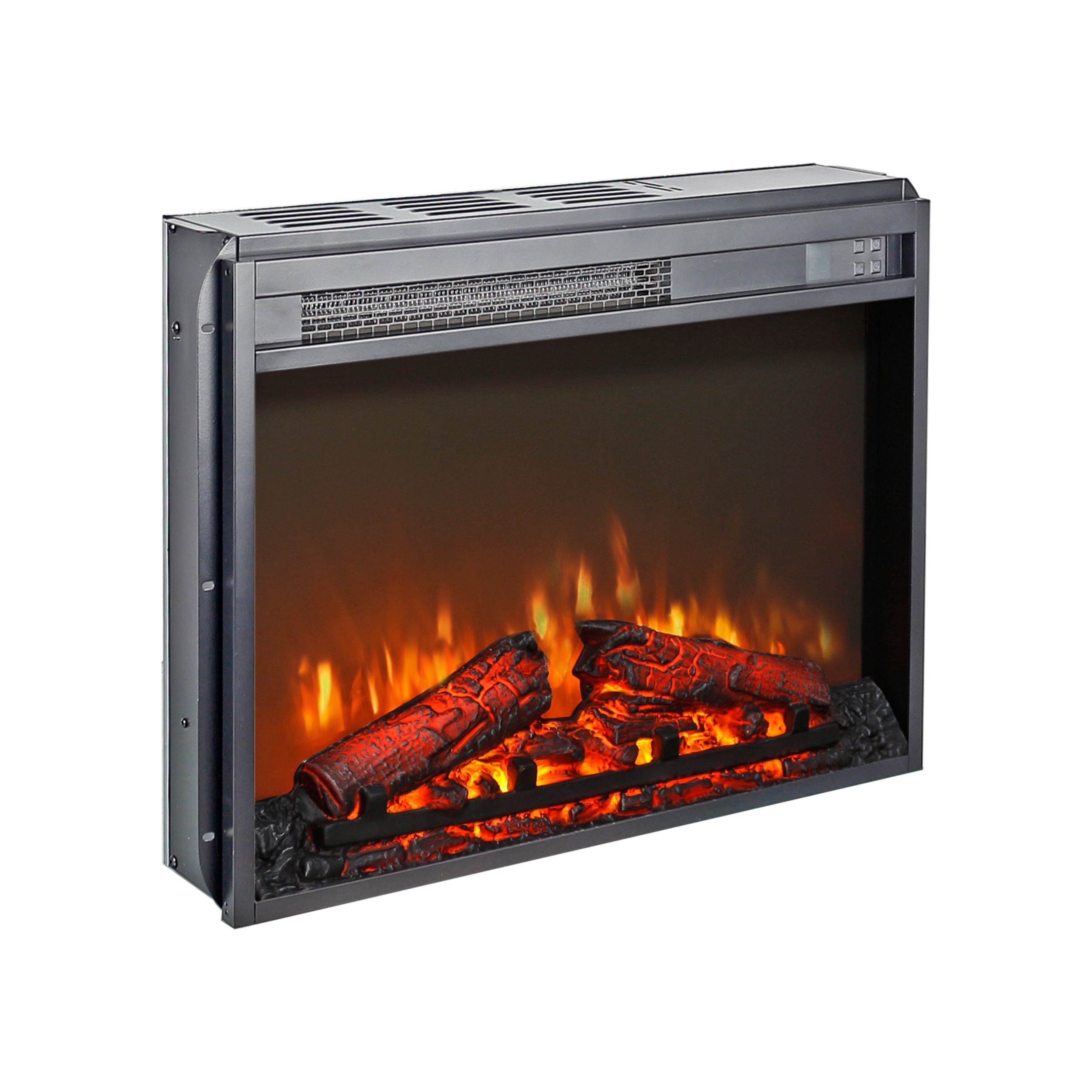 58' Fireplace TV Stand, Entertainment Center with 23' Electric Fireplace, TV Table for TVs up to 70 Inch, Media Console Cabinet with Storage and Glass Doors for Living Room