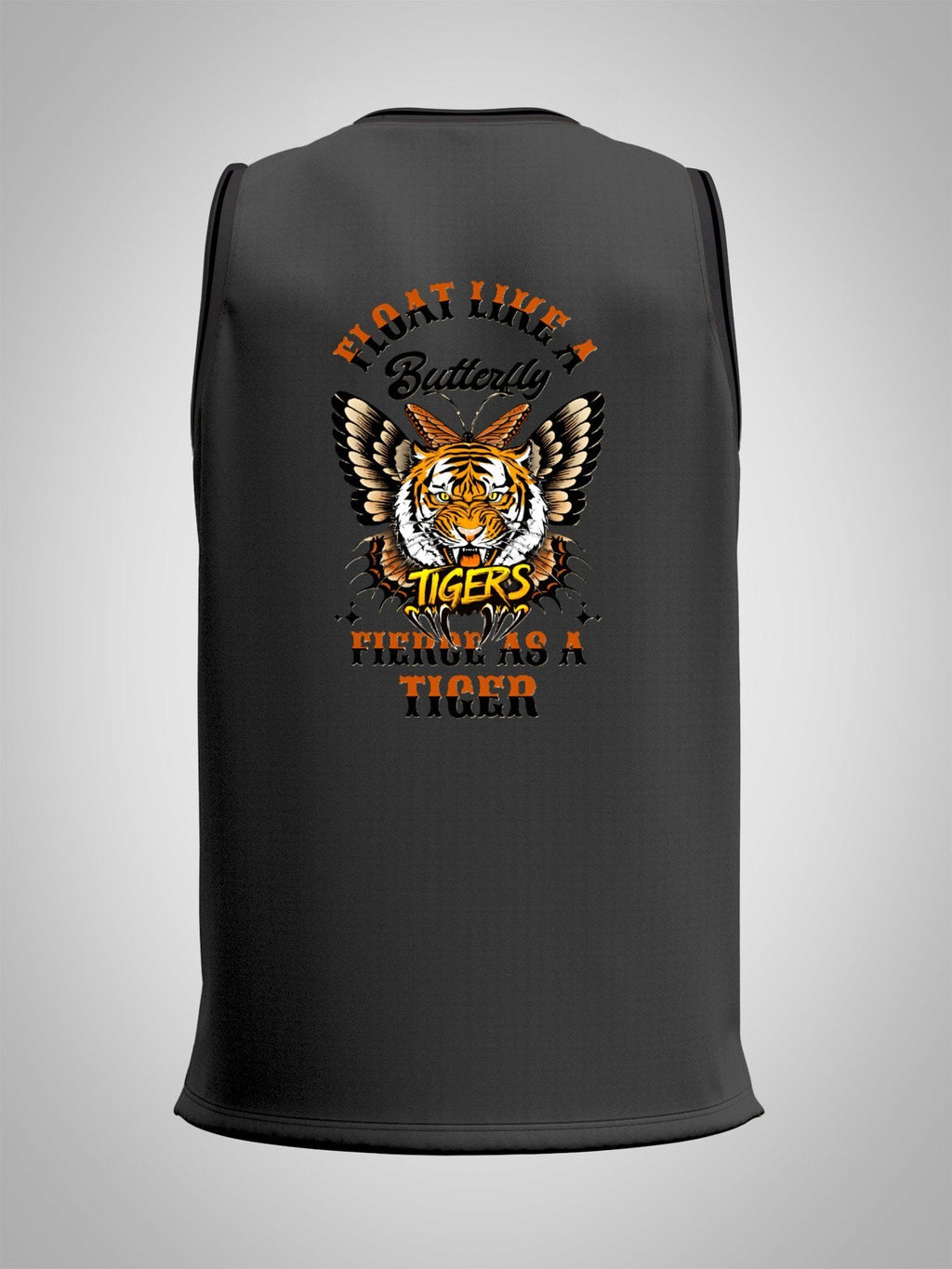 Float Like a Butterfly Fierce as a Tiger Adult Dark Grey Basketball Jersey | Ships From USA