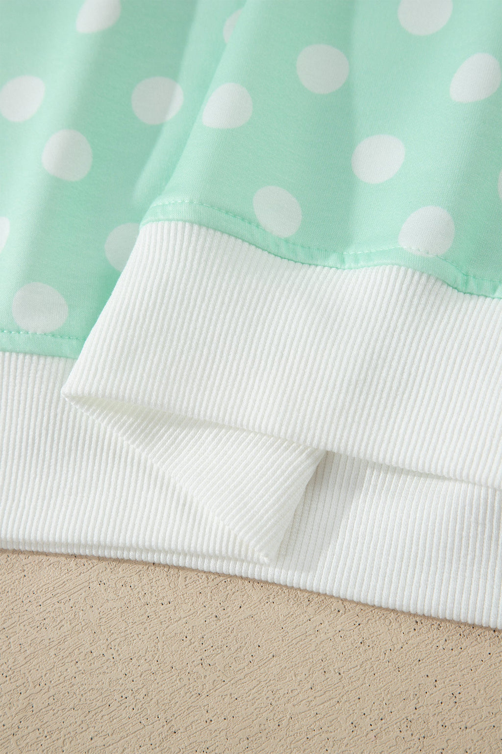 Polka Dot Colorblock Mock Neck & Shorts Set