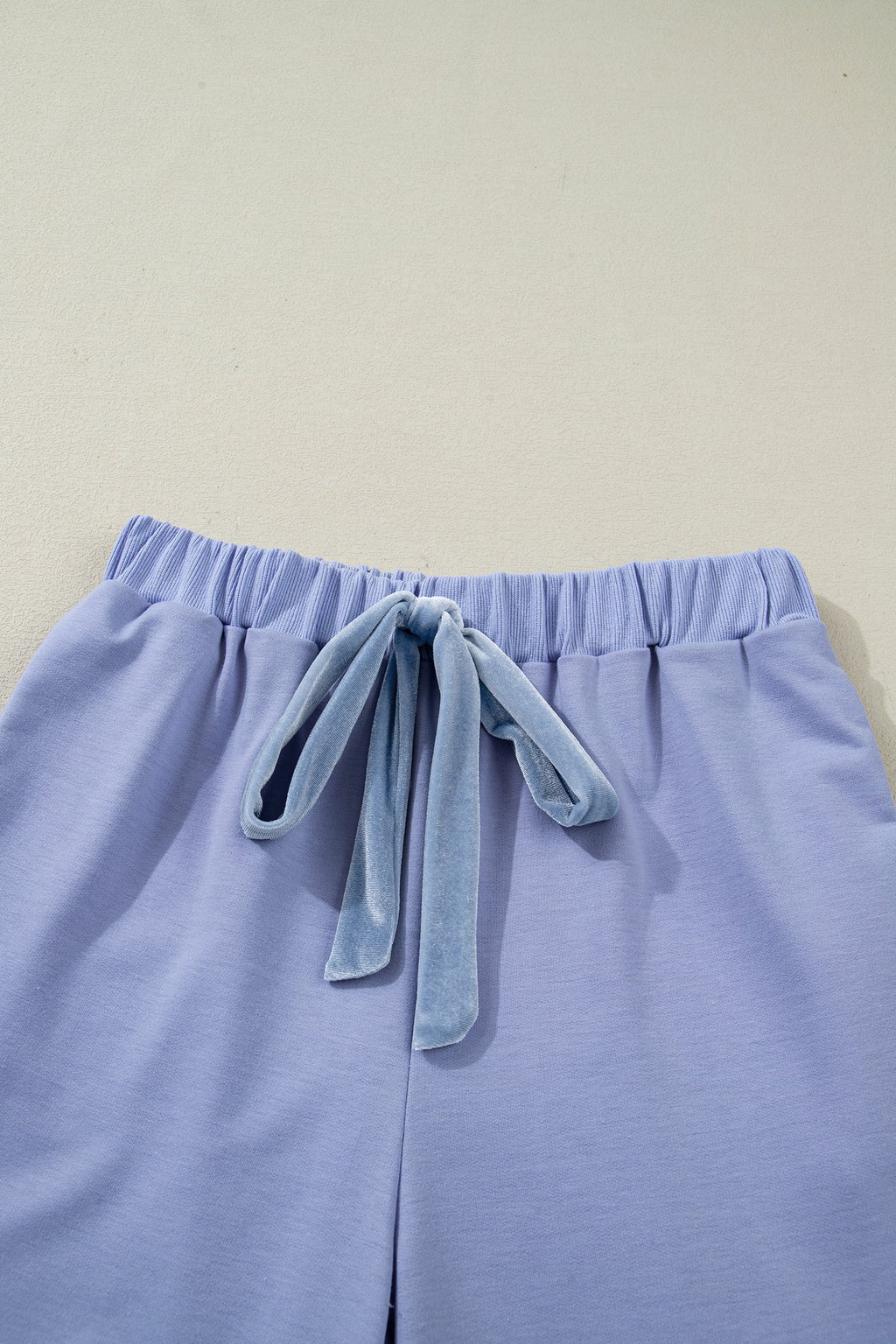 Flounce Long Sleeve Top & Drawstring Pants Velvet