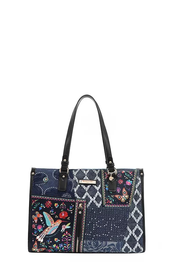 Nicole Lee USA Bosque De Amor Denim Tote Bag Carryall