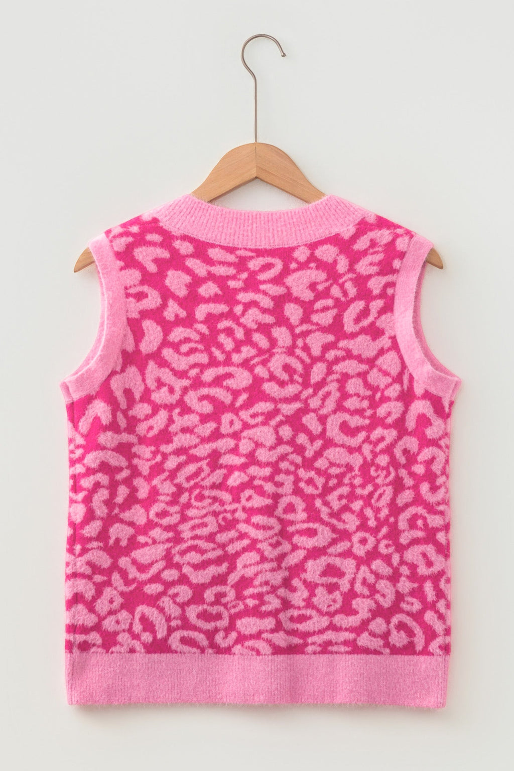 Leopard Sleeveless Regular Wash Knit Vest