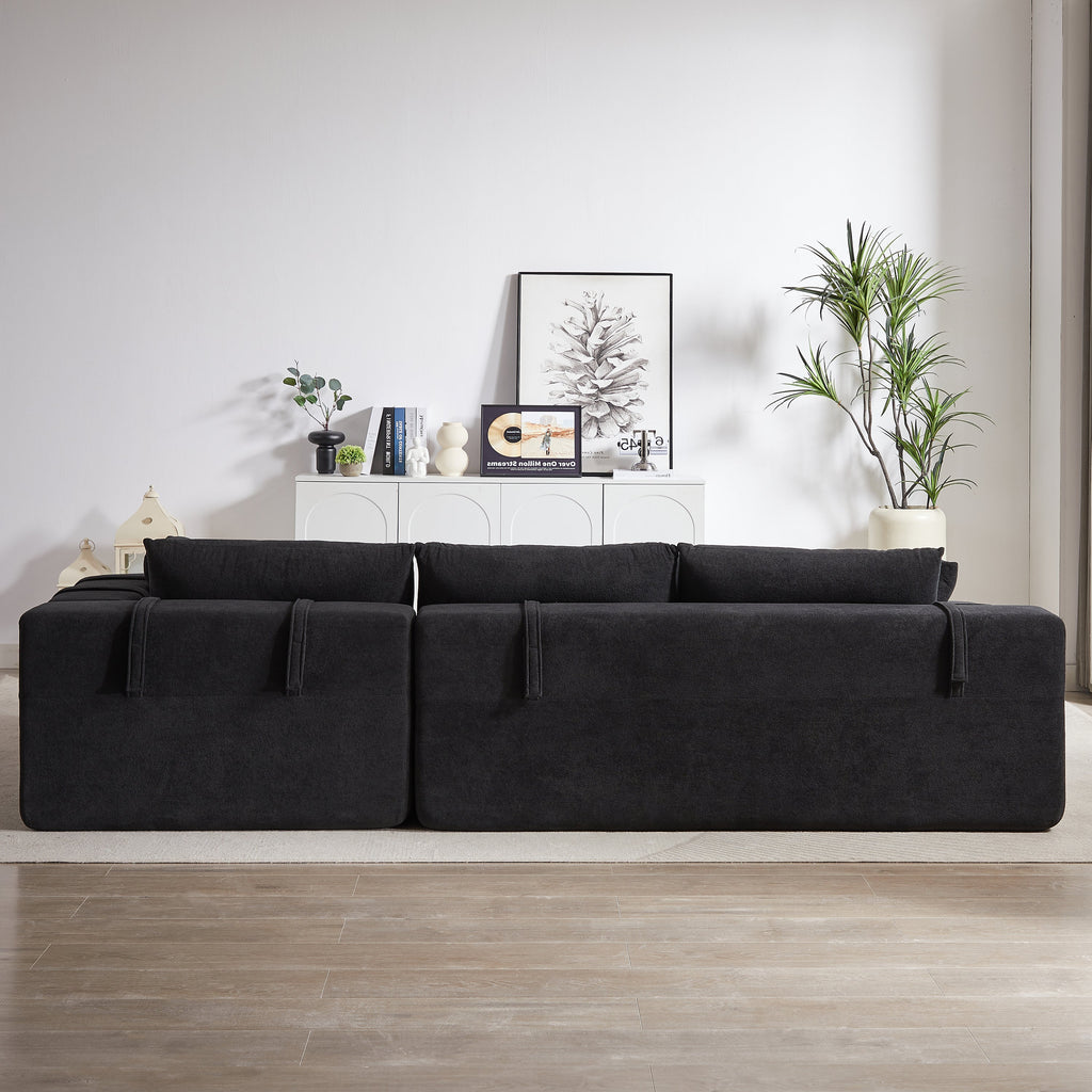 Modern Chenille Upholstered Sectional Sofa Couch Set,Modular 108' L Shaped Sectional Living Room Sofa Set With 6 Pillows,Free Combination Sofa Couch for Living Room,Bedroom(Right Chaise)W834P240010