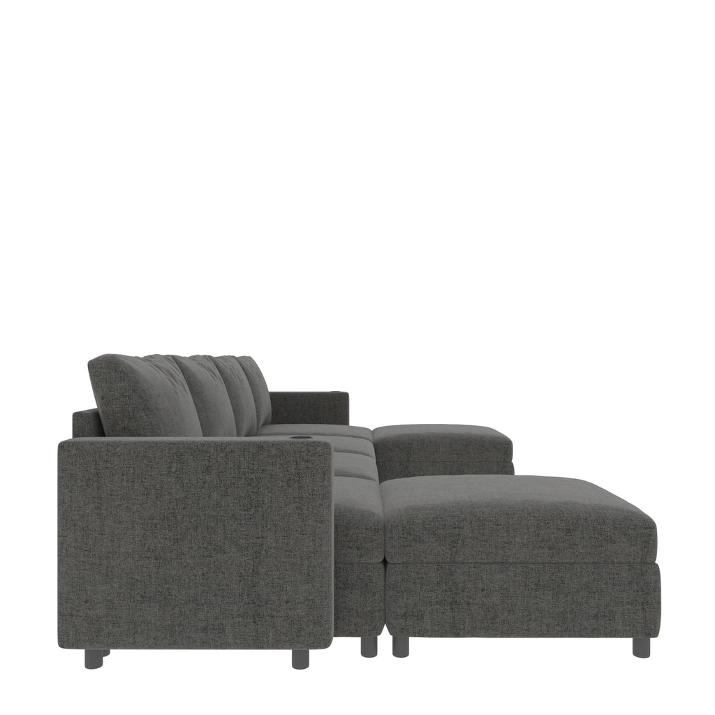 Modern Large Sectional Sofa, U-Shape Modular Sectional Couch with Storage Function,123' Sofa Bed with Ottoman,6 Seat Sectionals Chaise for Living Room,Chenille