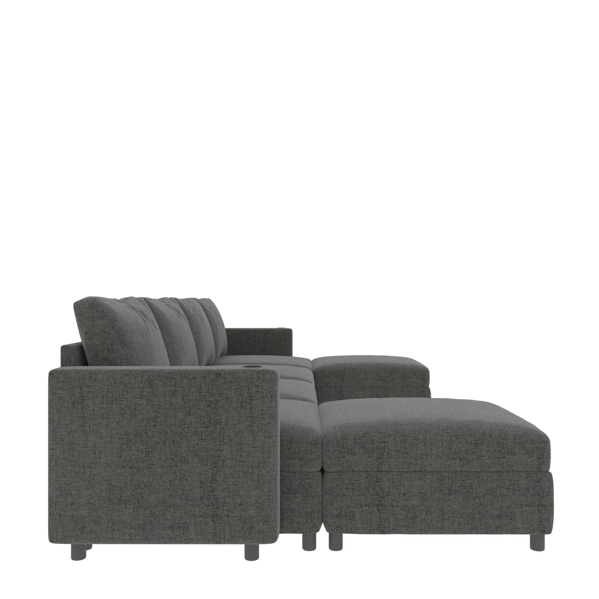 Modern Large Sectional Sofa, U-Shape Modular Sectional Couch with Storage Function,123' Sofa Bed with Ottoman,6 Seat Sectionals Chaise for Living Room,Chenille