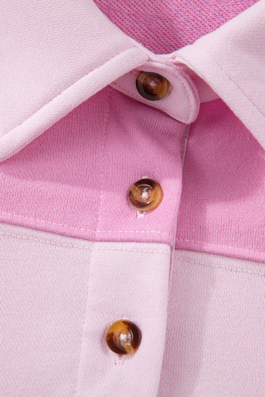 Raw Seam Colorblock Patchwork Button Polo Dress