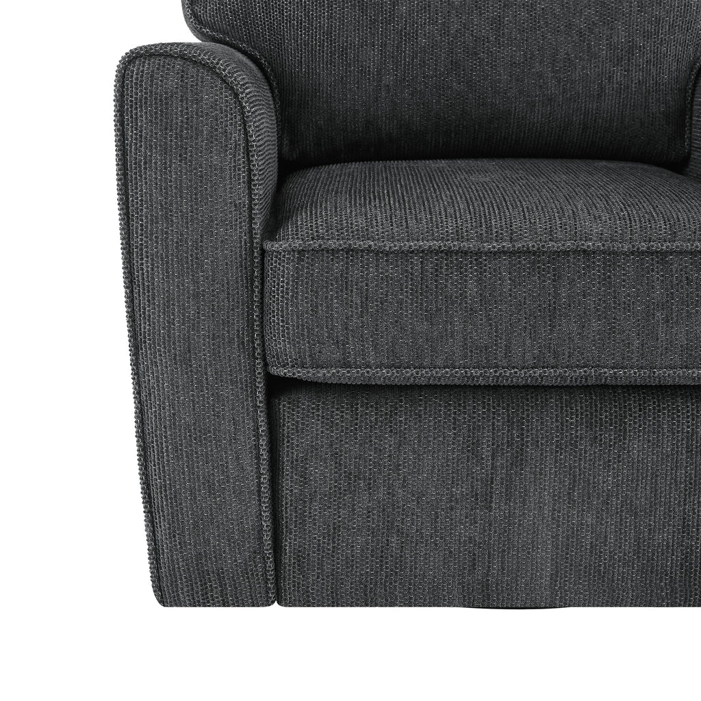 360° Swivel Chair Accent Barrel Armchair with Side Pockets, Grey Chenille, Compact Design for Living Room, Bedroom, Office