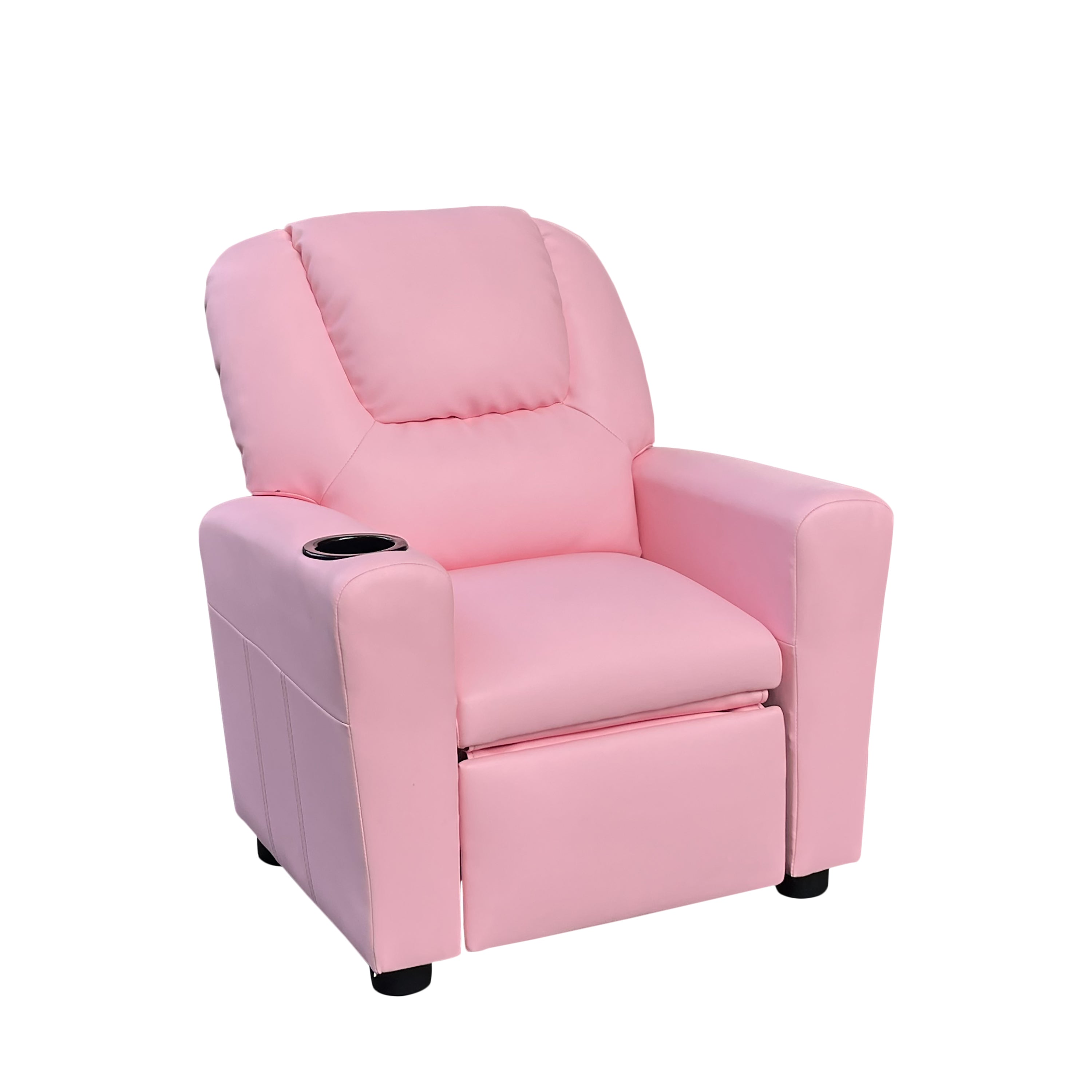 Marisa 23' Pink PU Leather Kids Recliner Chair with Cupholder
