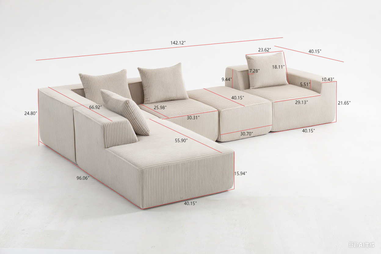 Multi person modular compression sofa that can be freely combined-33005-5