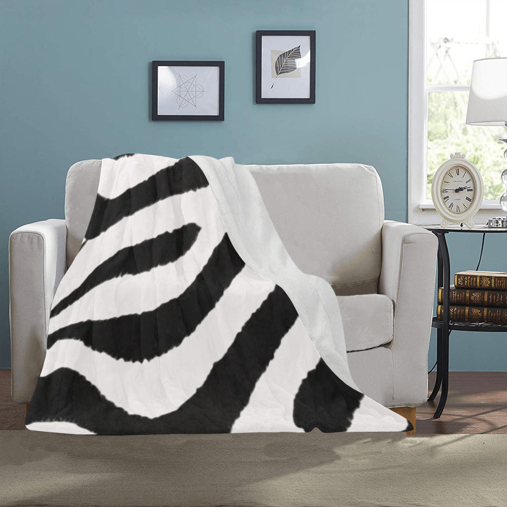 Zebra Stripes Cozy Ultra-Soft Micro Fleece Blanket 40" x 50" (Made in USA)