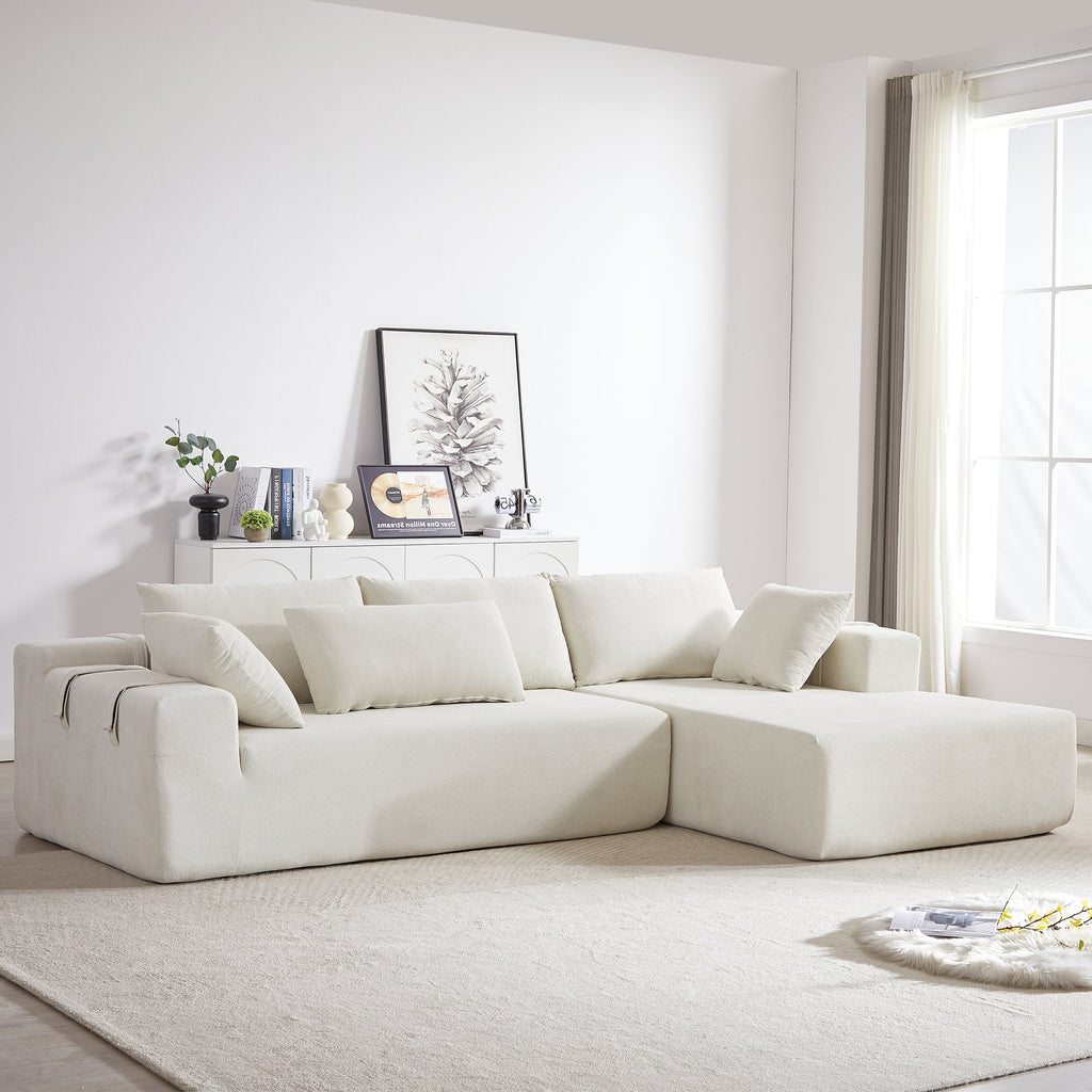 Modern Chenille Upholstered Sectional Sofa Couch Set,Modular 108' L Shaped Sectional Living Room Sofa Set With 6 Pillows,Free Combination Sofa Couch for Living Room,Bedroom